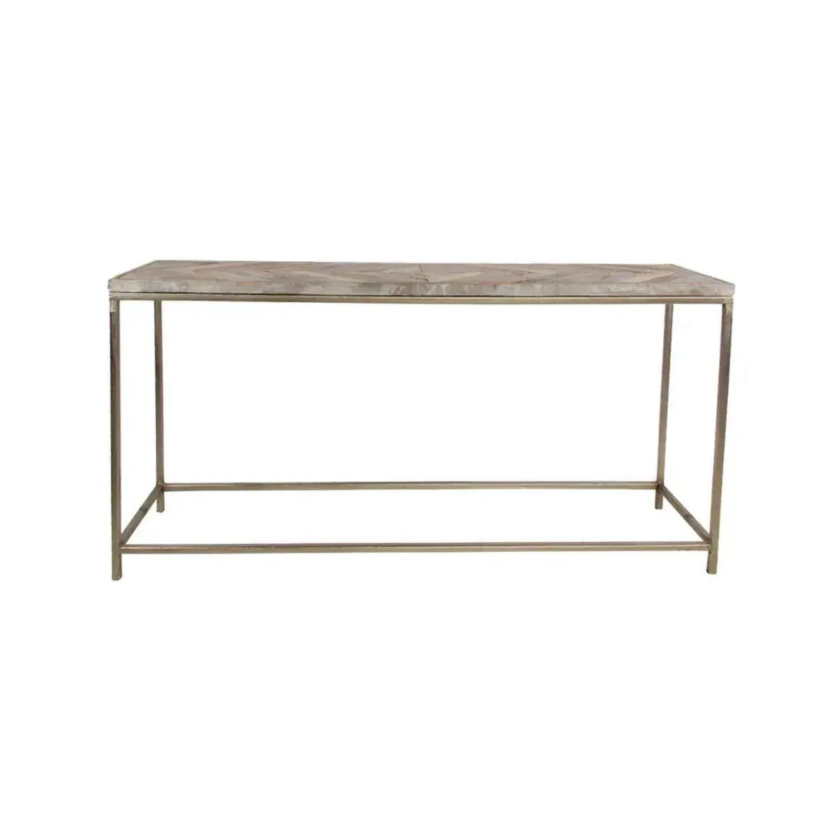 Matthew Izzo Home Reclaimed Wood and Nickel Console Table