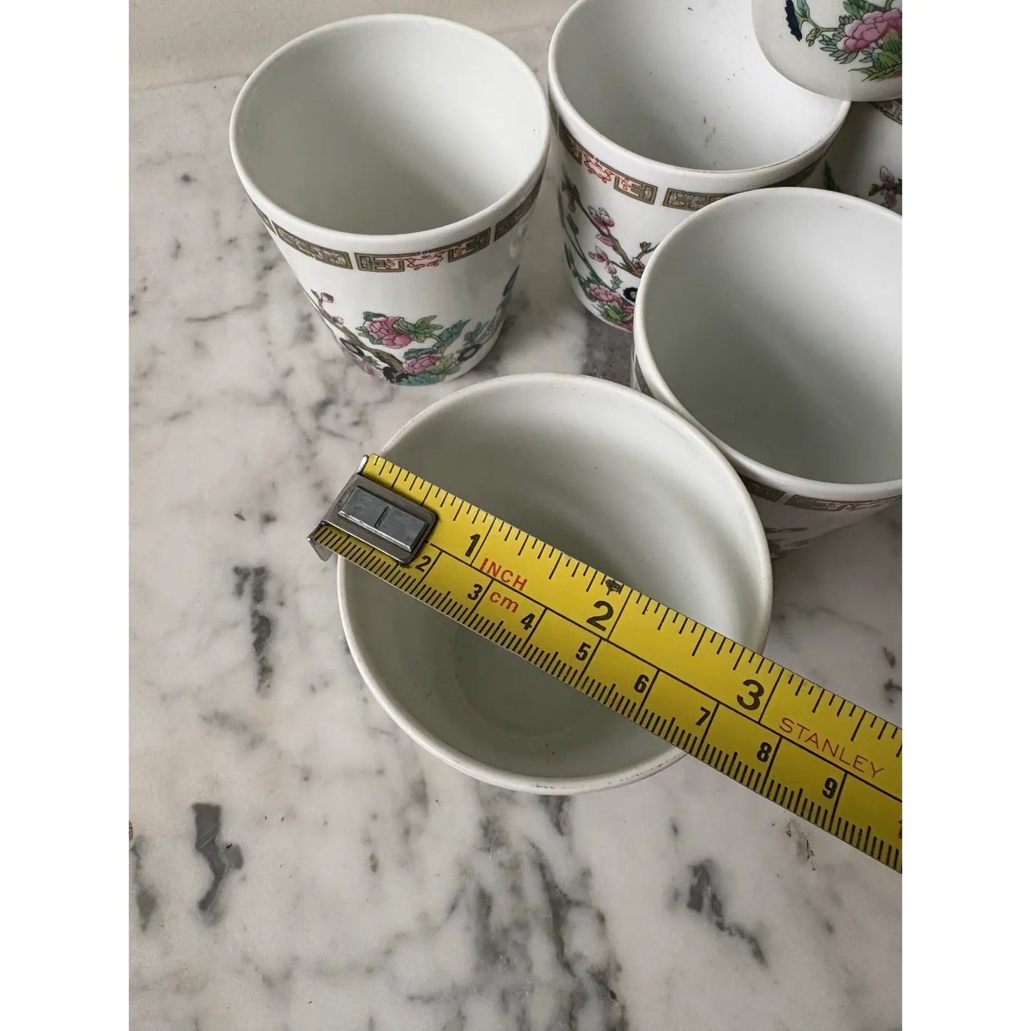 Limoges France Hand Painted Porcelain Cups Set of 6