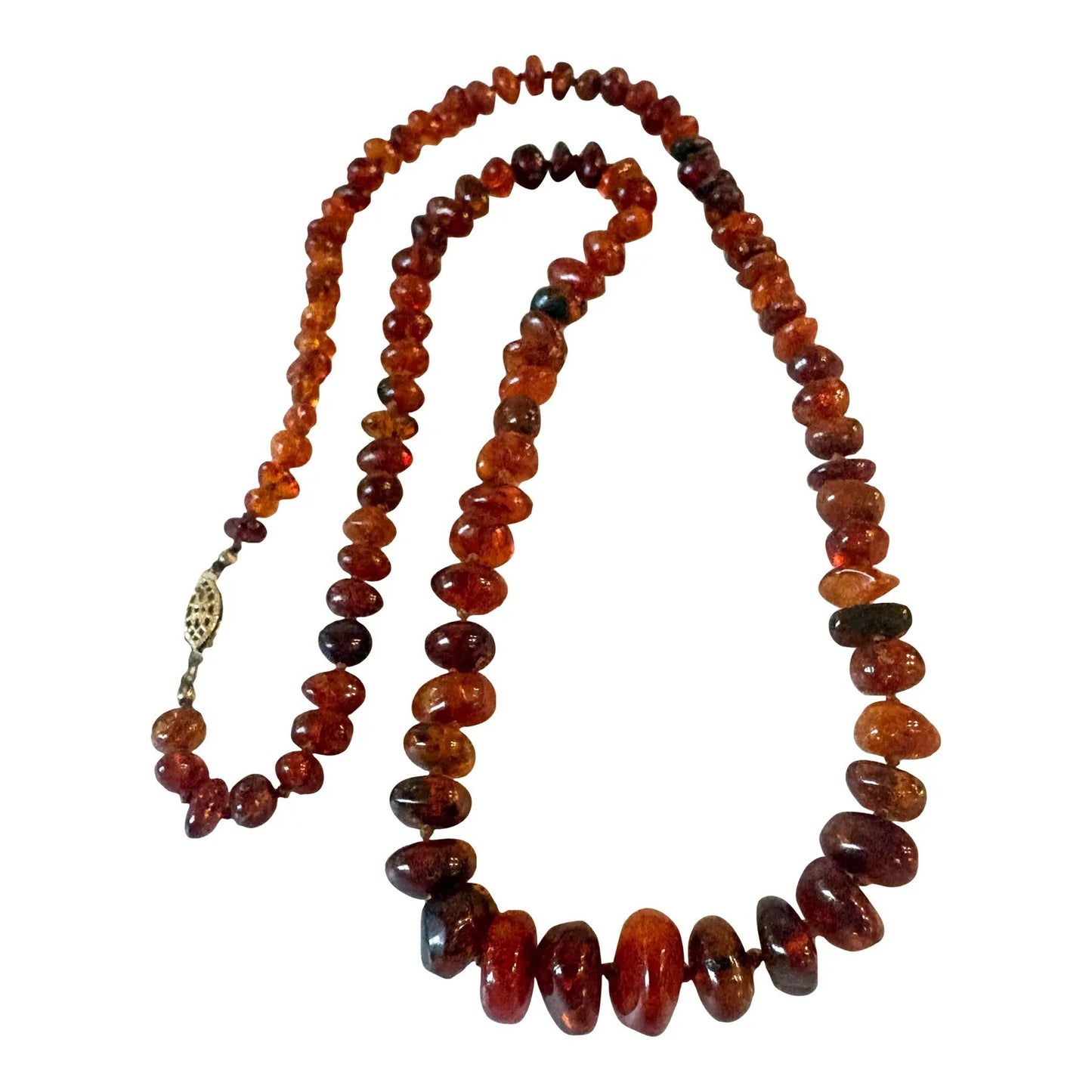 Vintage Baltic, Amber, and Nodded Beaded Necklace