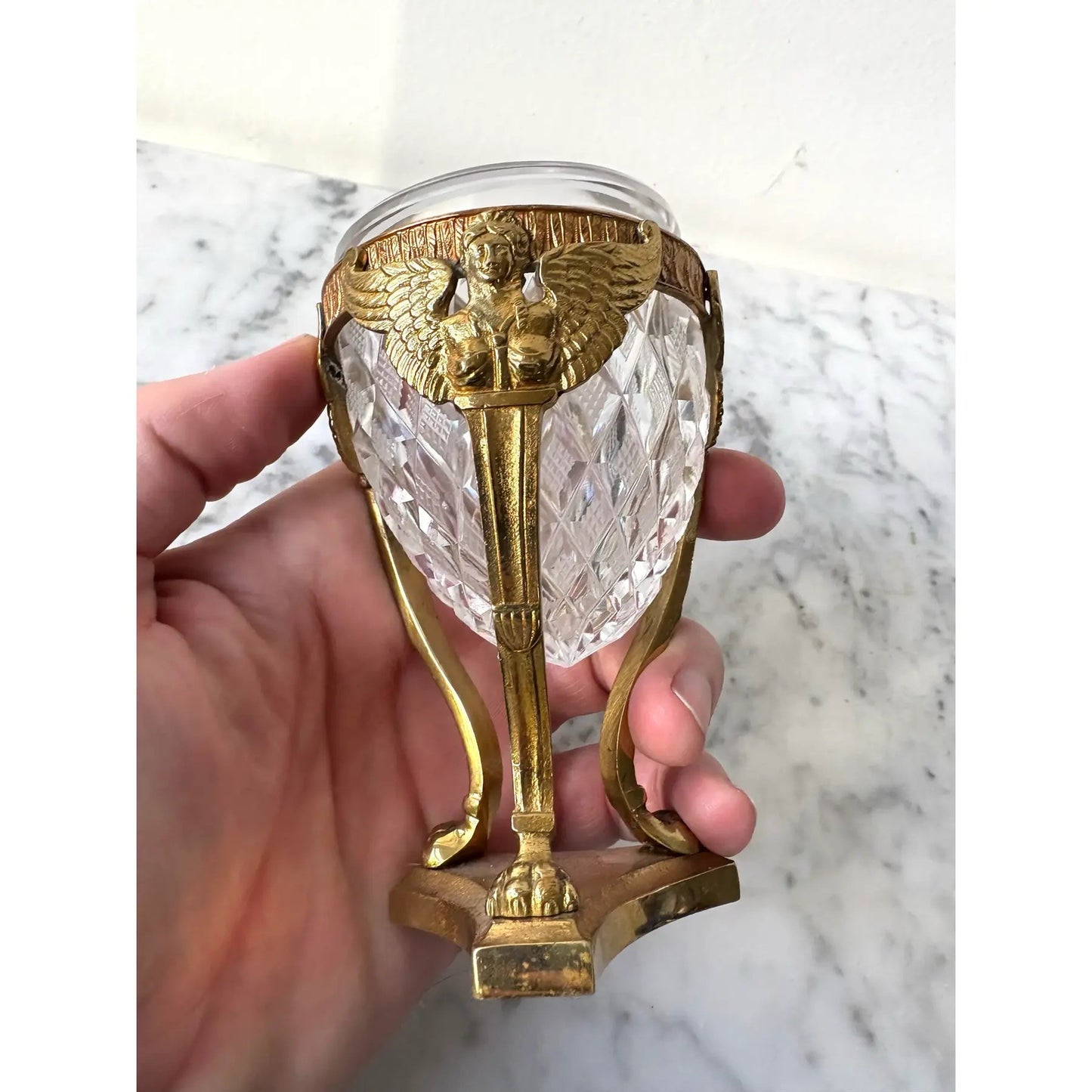 Antique, French Crystal and Gilt Bronze Vase