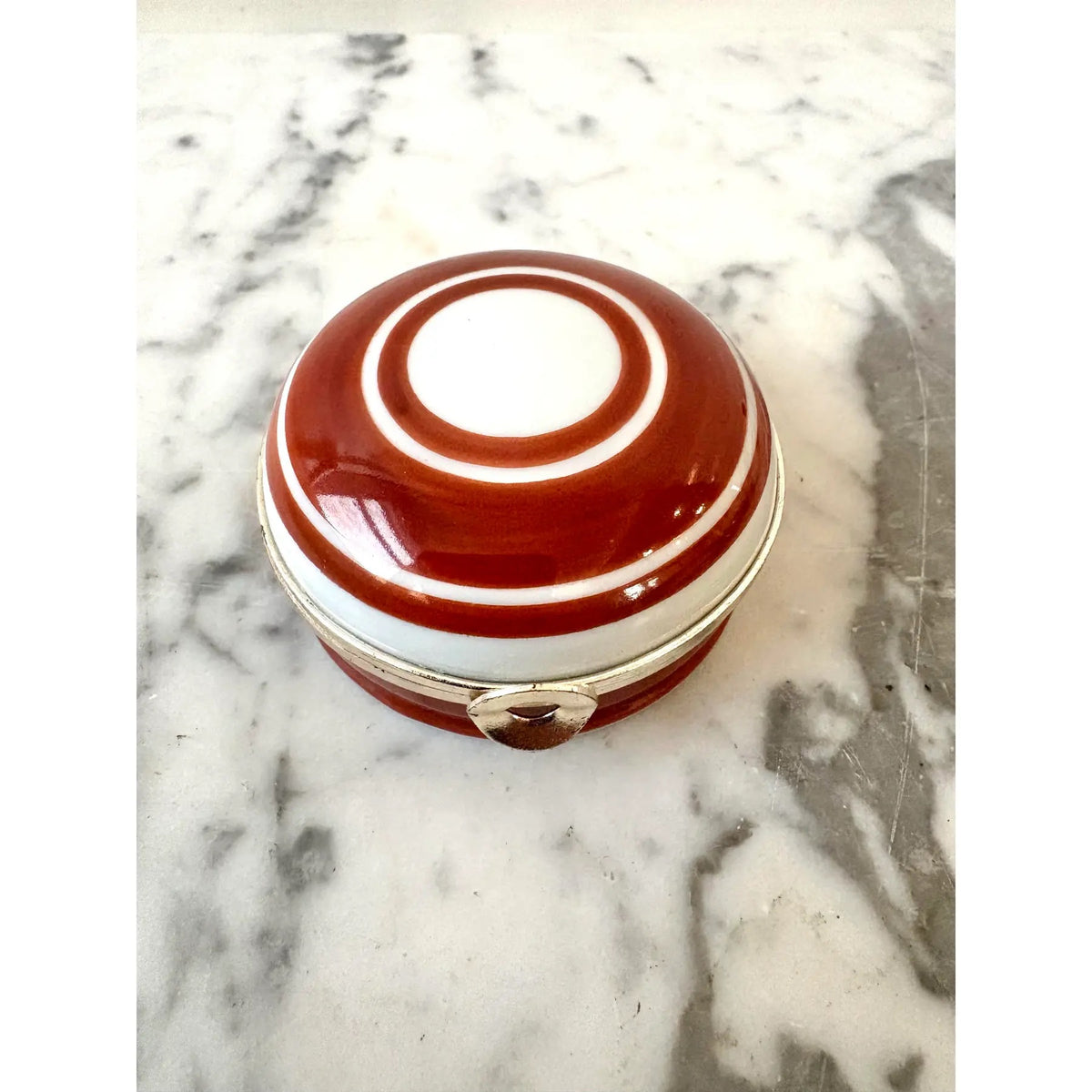 Limoges France Hand-painted Porcelain Pill Box