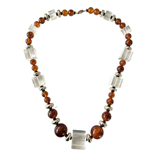 Collar de cuentas acrílicas estilo mediados de siglo