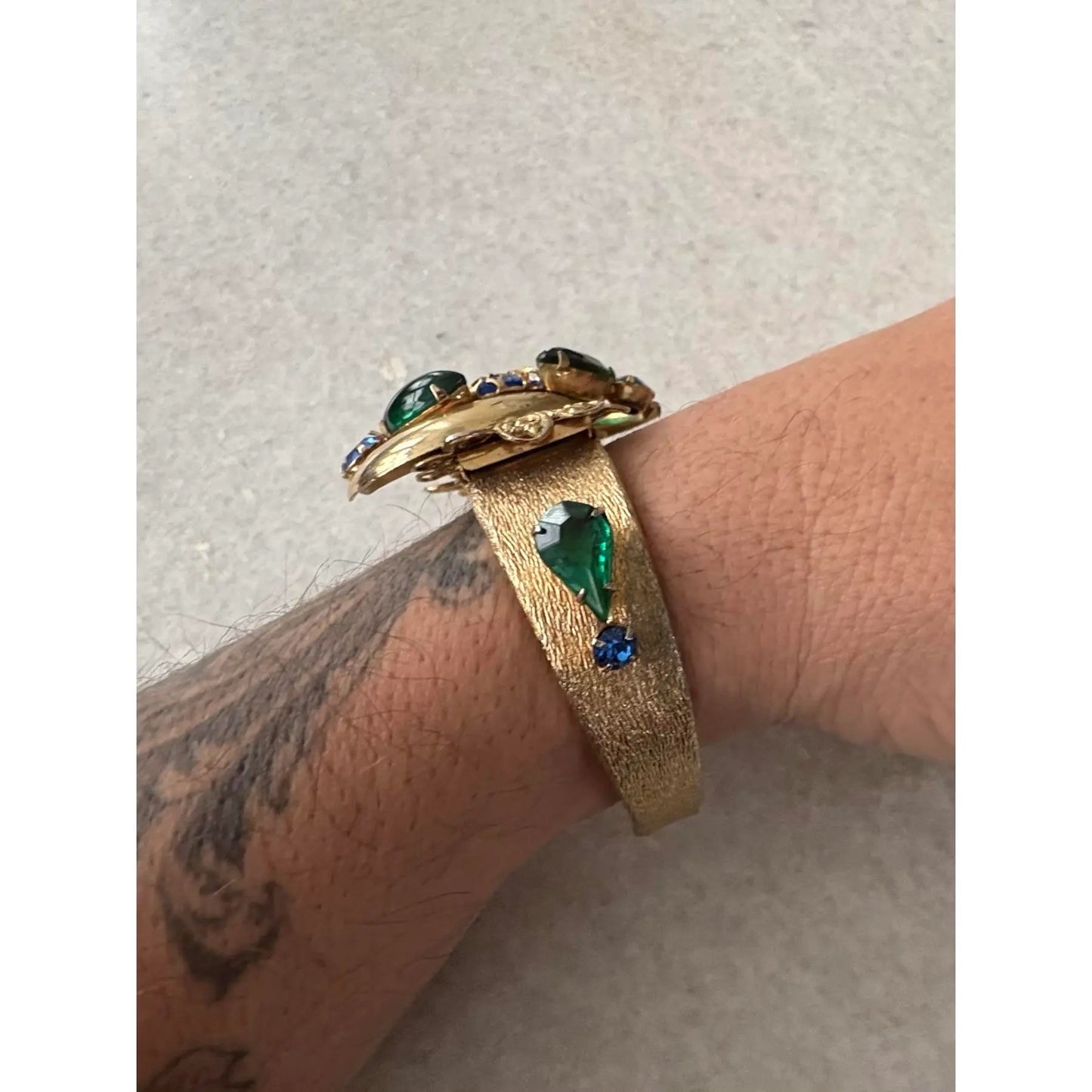 Impresionante Brazalete Rígido (Clamper) Azul Verde Selro Selini