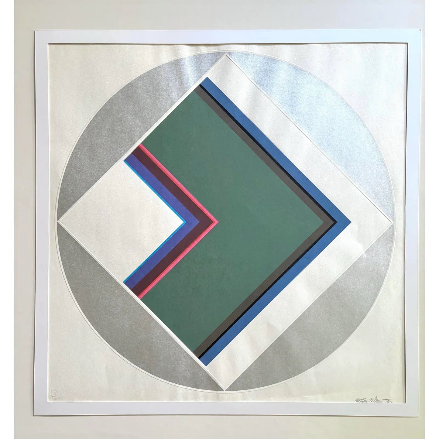 Fletcher Benton 1972 Pop Art Geometric Serigraph on Paper