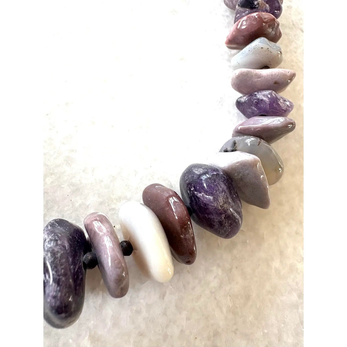 Vintage Amethyst and Agate Stone Beaded Necklace