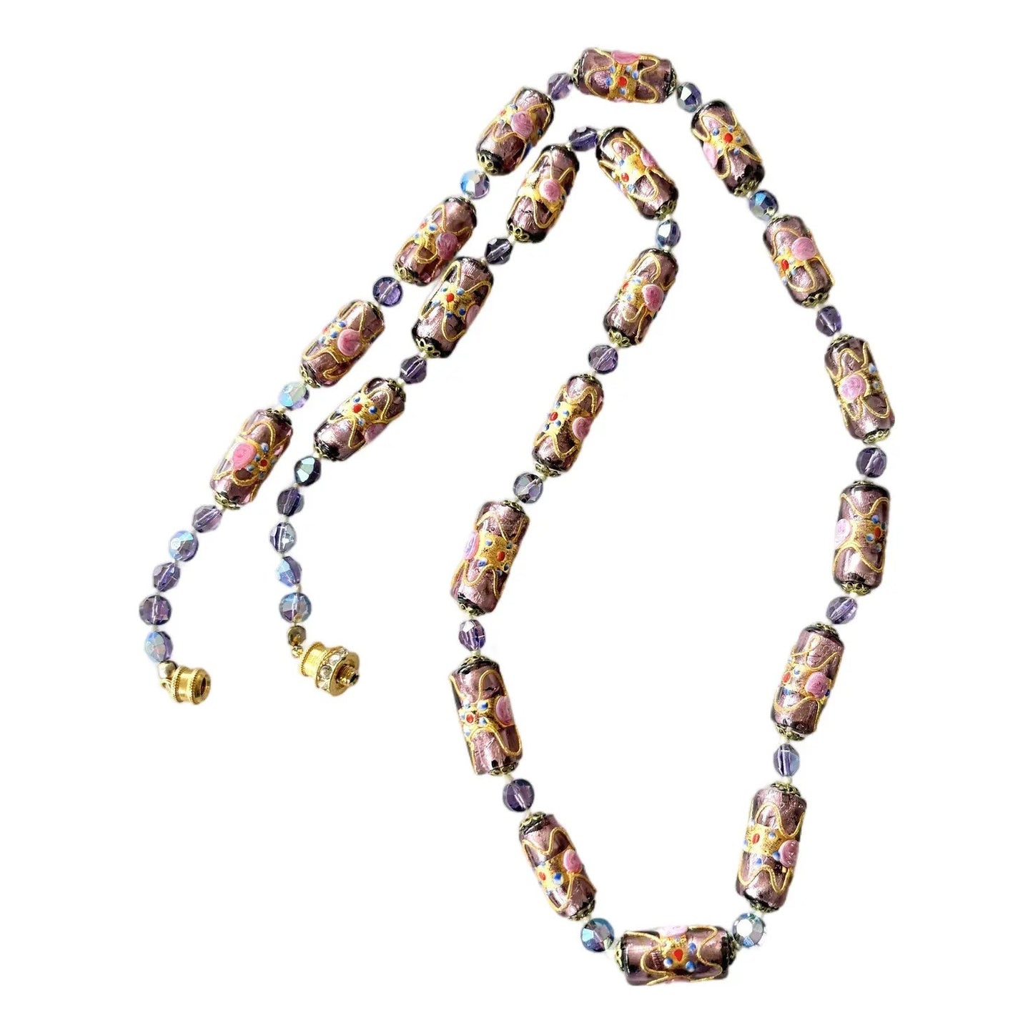 Collar de cuentas de cristal de Murano vintage hecho a mano