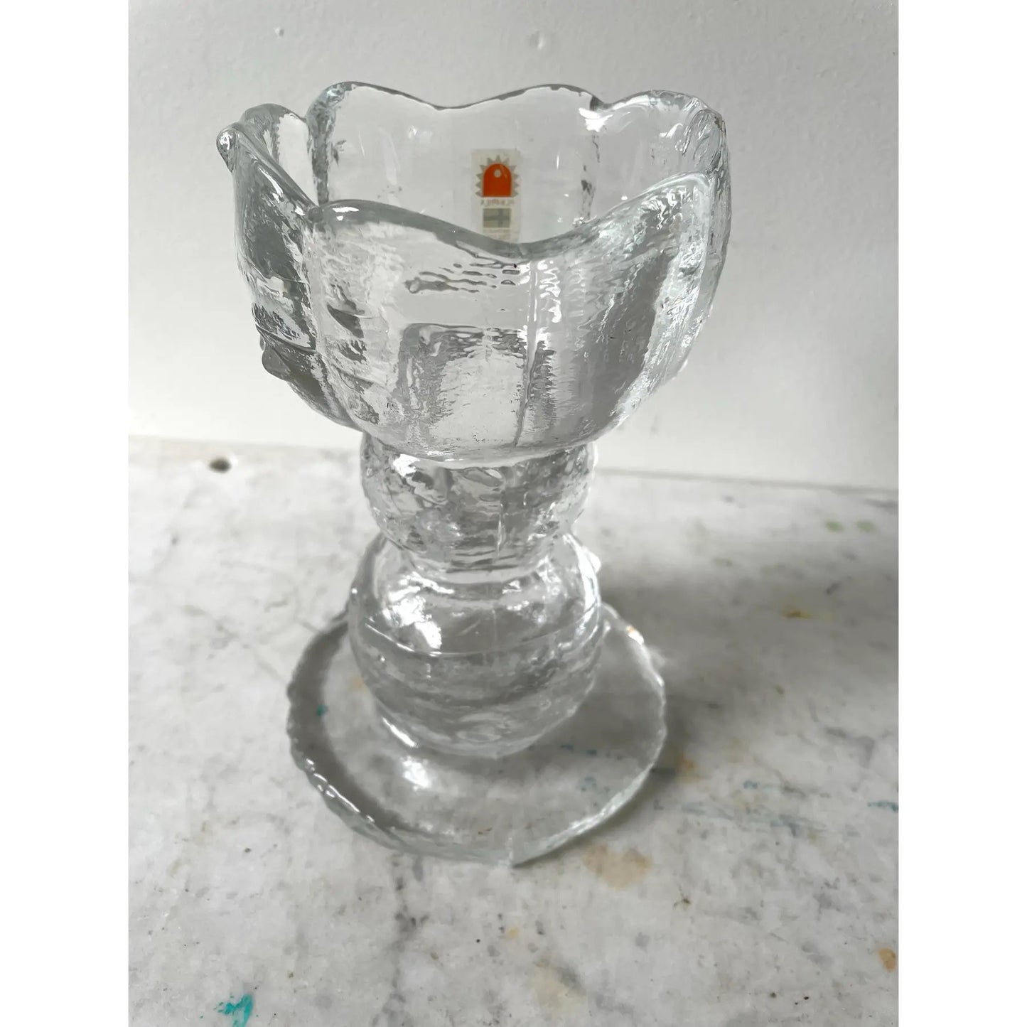 MCM Pertti Santalahti Humppila Clear Glass Candle Holder
