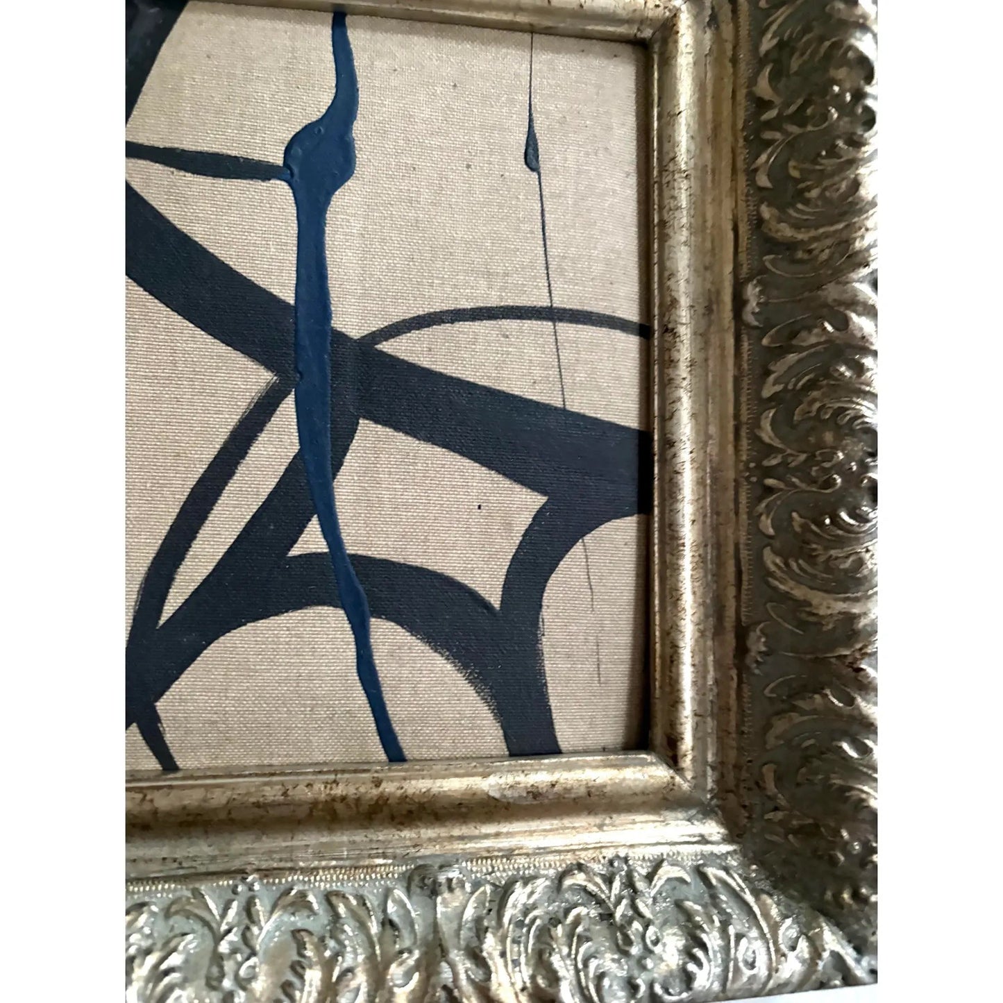Paris Flea Market, Mid-Century, Modern Oil Painting on Canvas, Framed