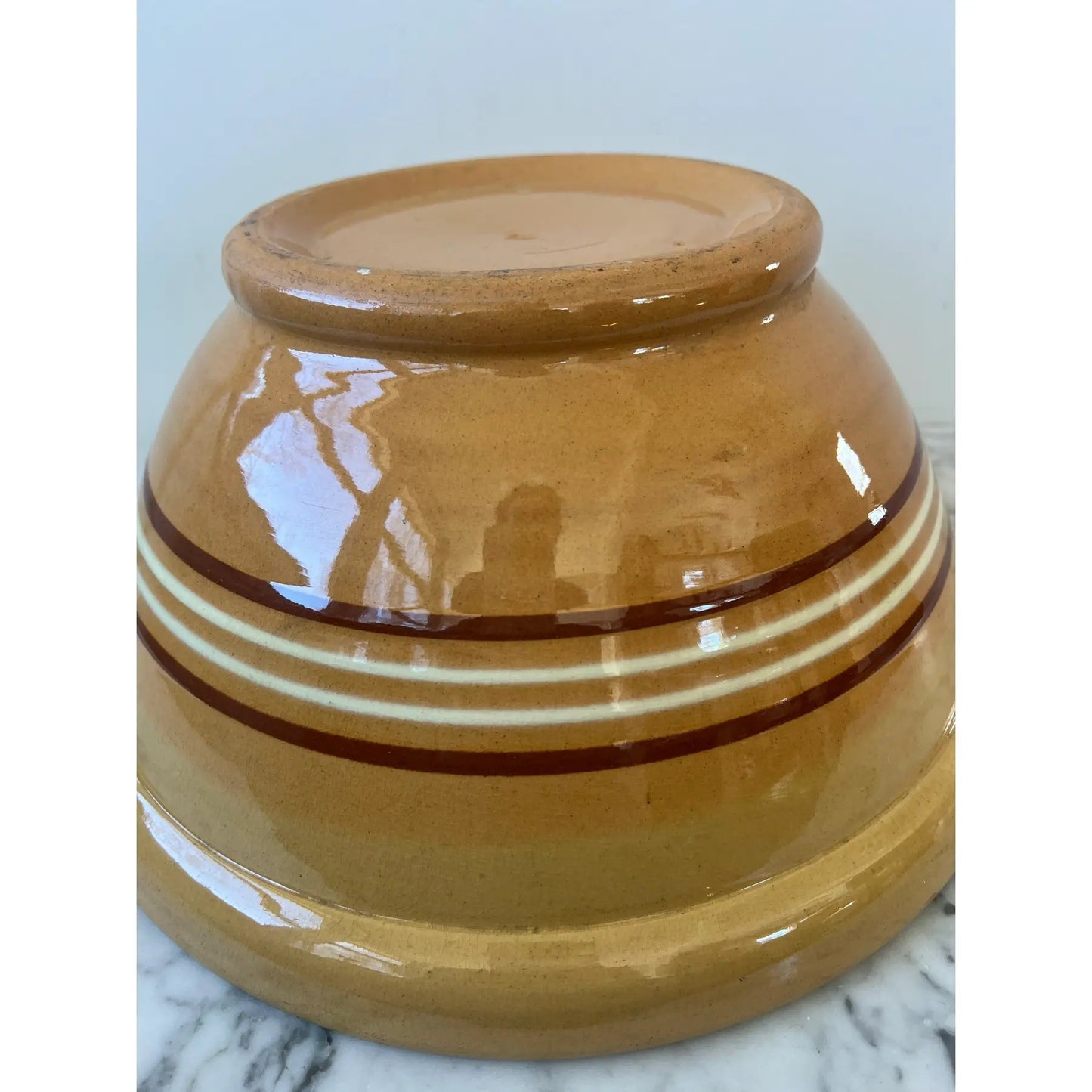 Extra Large Striped Earthenware Bowl