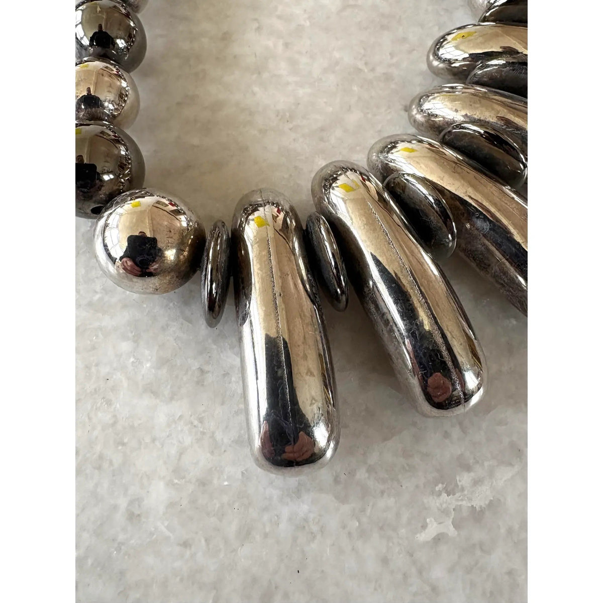 Vintage Silver Plated Large Beaded Necklace