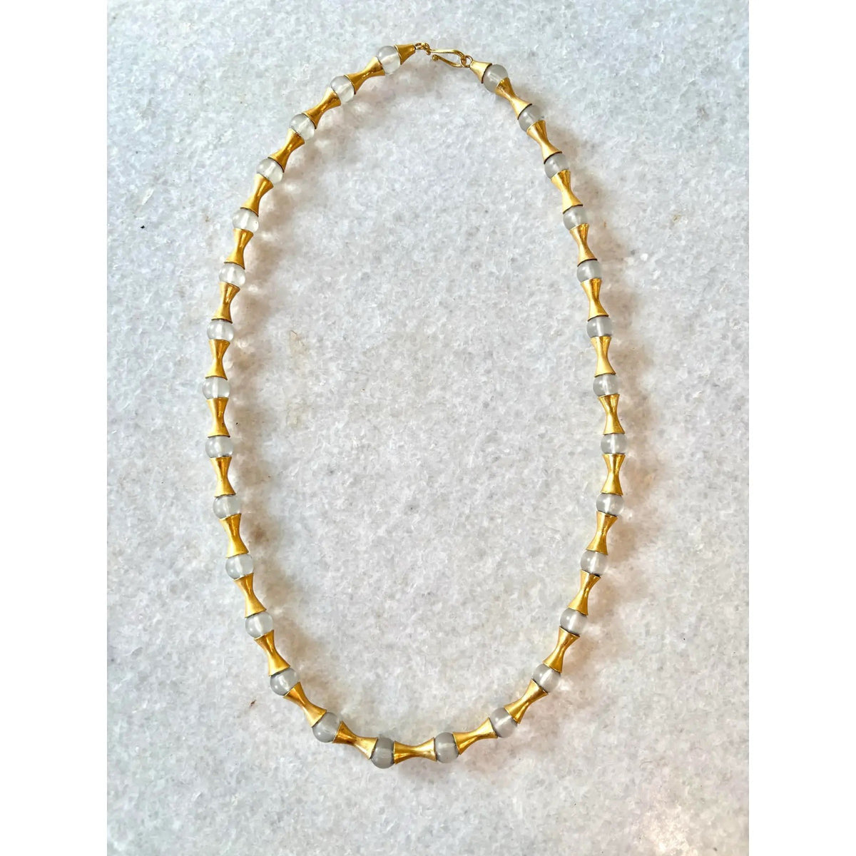 Moma 22k Gold Plated and Crystal Beaded Museum Collection Necklace