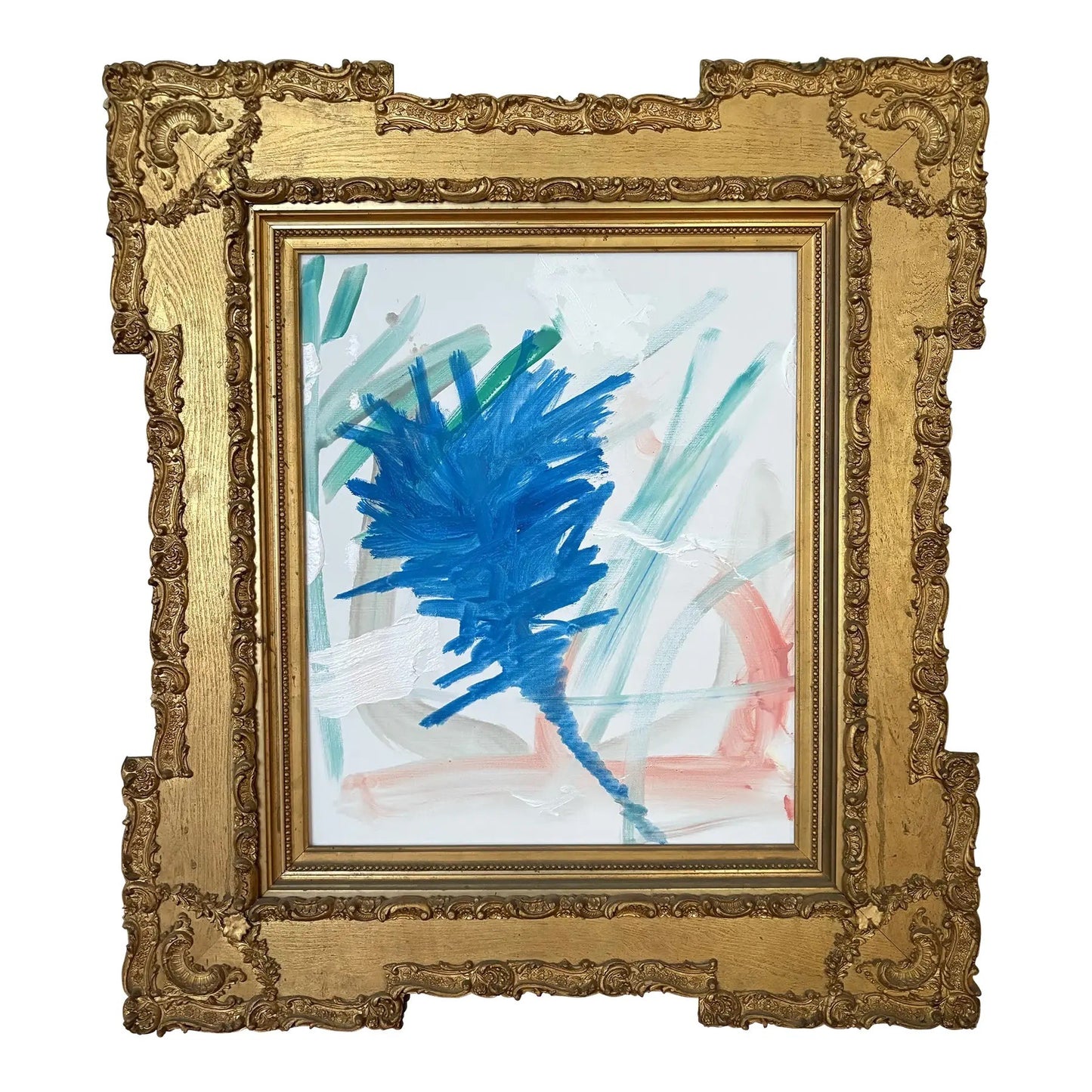 Oil Painting on Canvas in 19 Century Carved Wood Frame Painting by Matthew Izzo