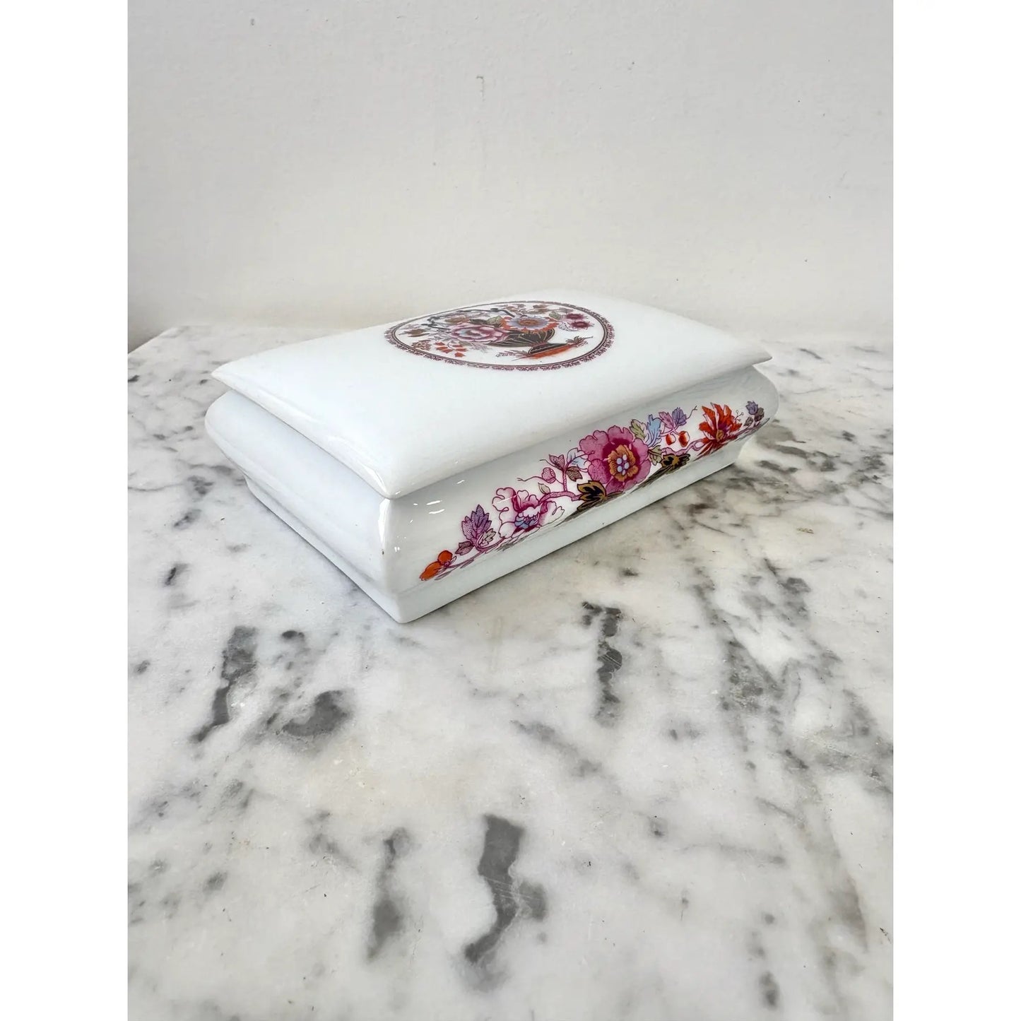 Limoges France Hand-painted Porcelain Jewelry Trinket Box