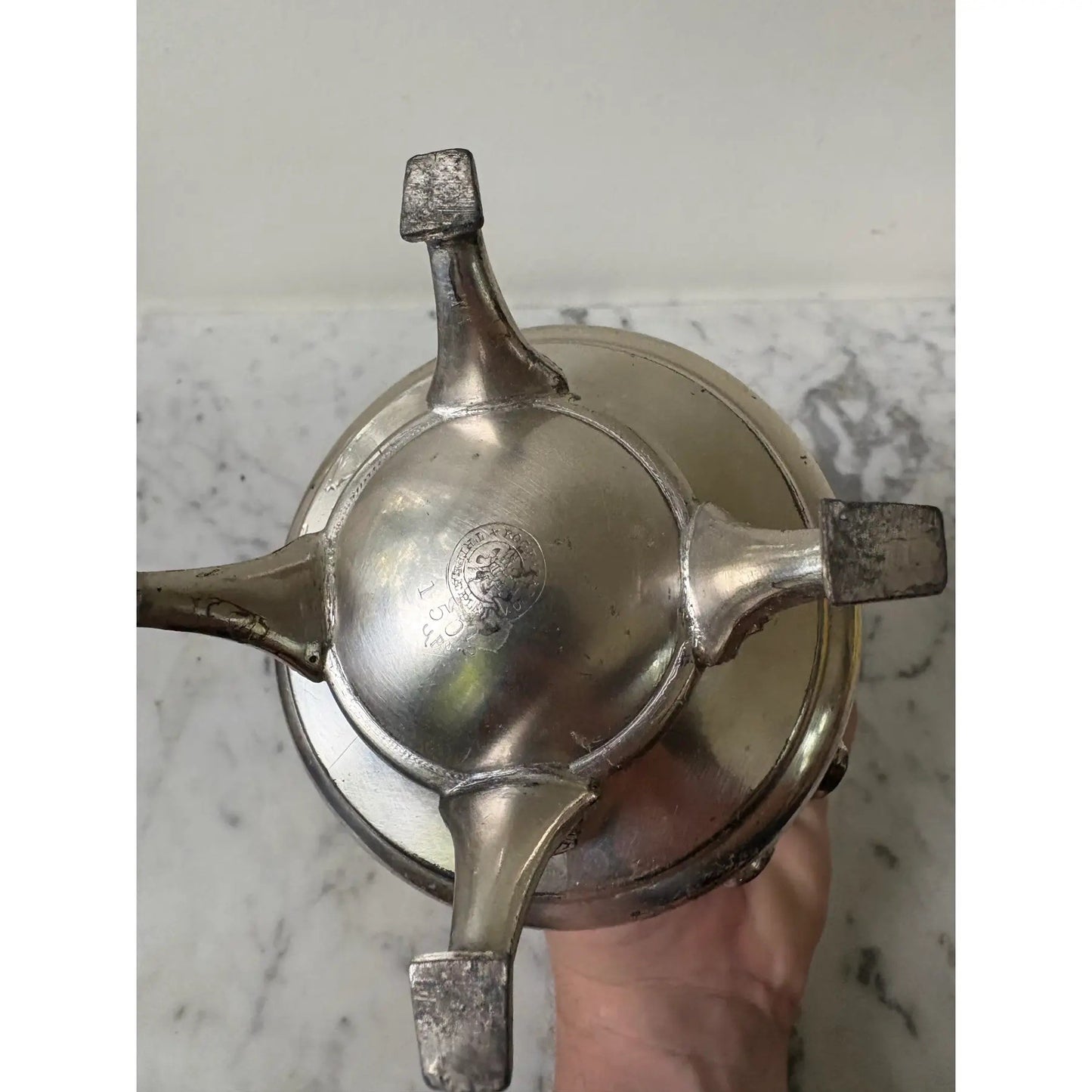 Early 20th Century Etched Silver Plated Face