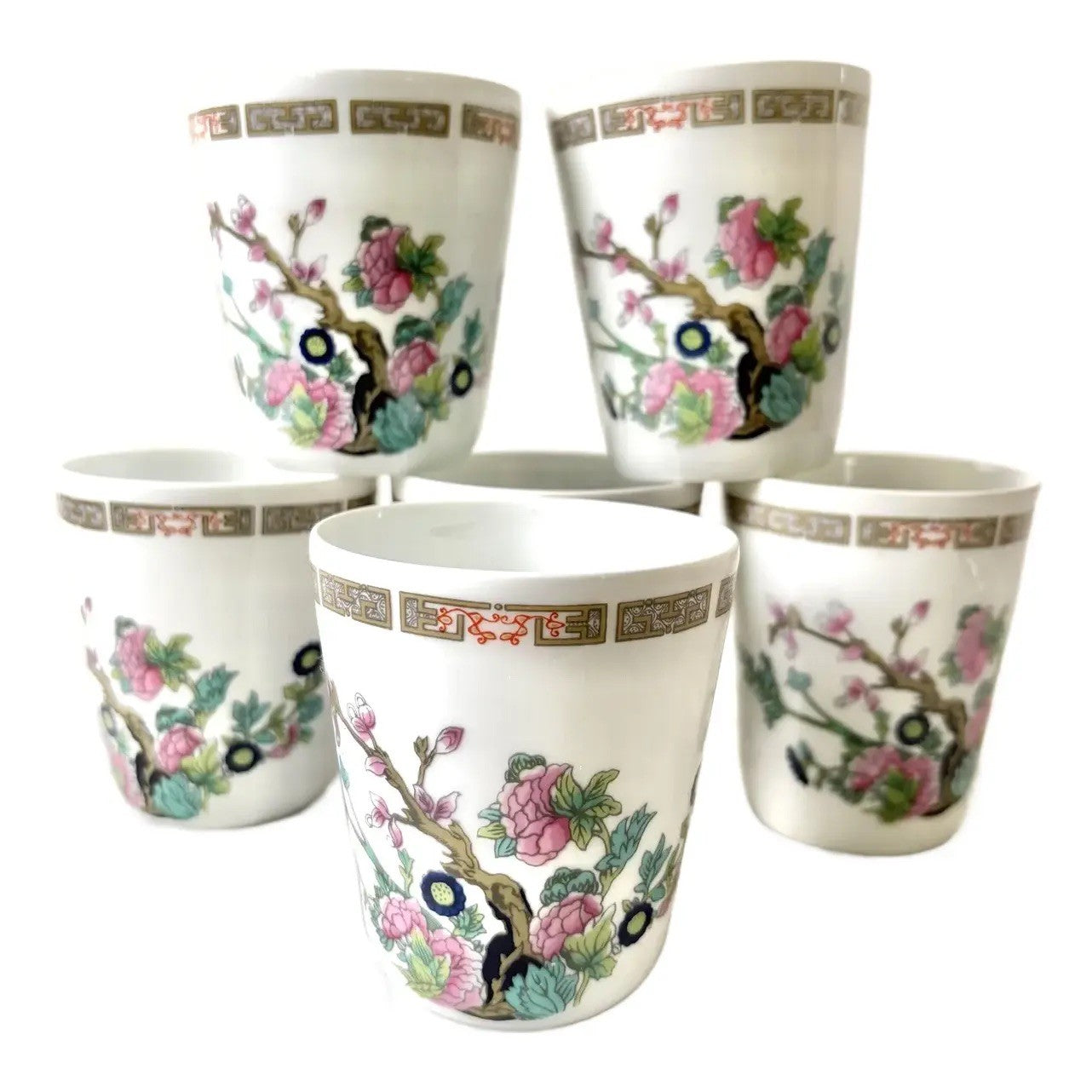 Limoges Francia Tazas de Porcelana Pintadas a Mano Juego de 6