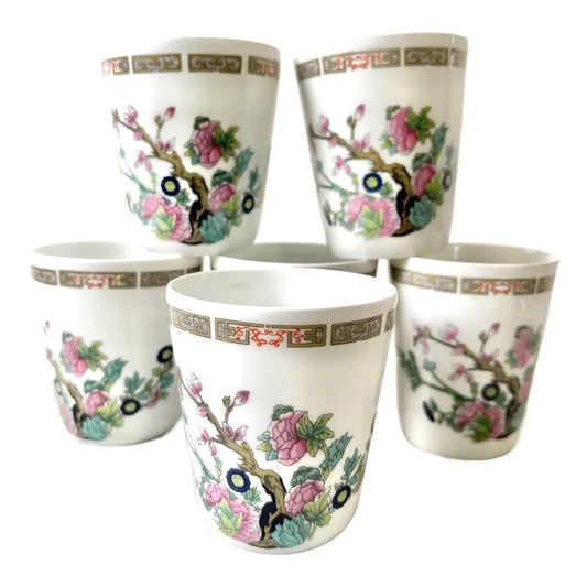 Limoges Francia Tazas de Porcelana Pintadas a Mano Juego de 6
