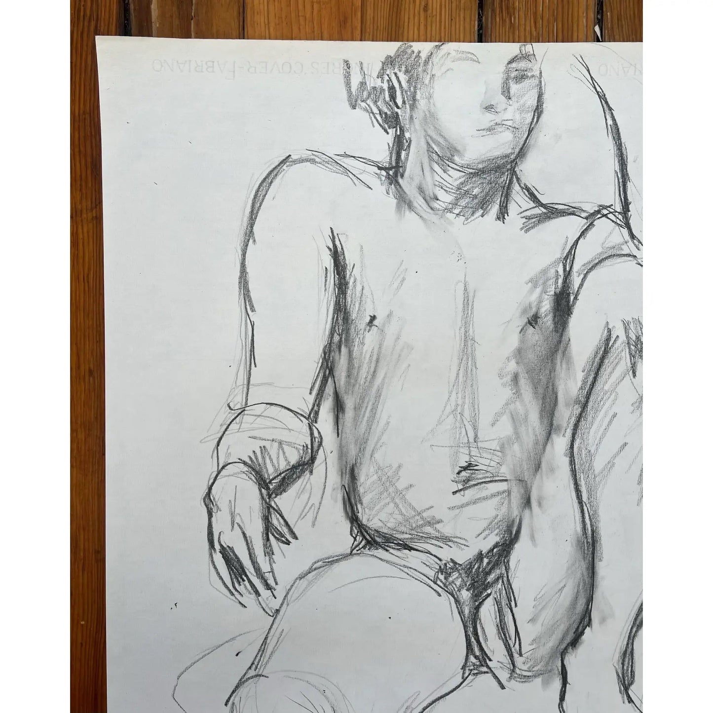 Barbara Beck Figurative Nude Charcoal Sketch on Paper 1970s