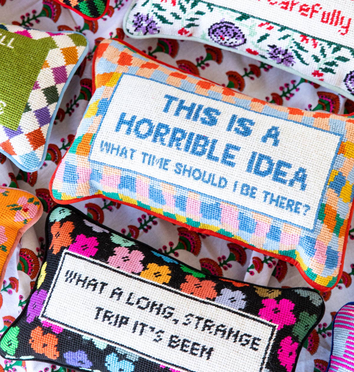 Furbish Studio - Horrible Idea Needlepoint Pillow