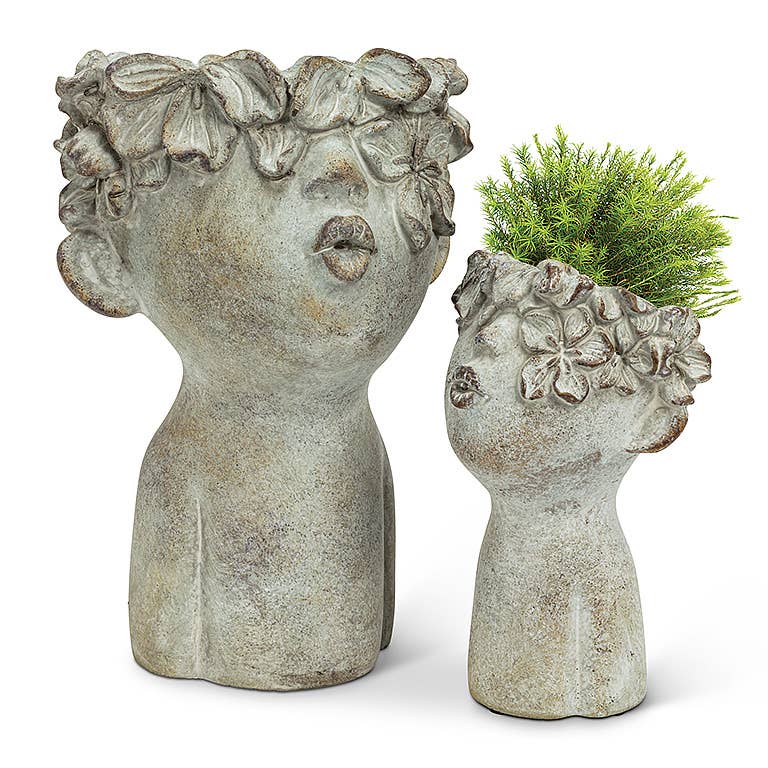 Abbott - Cement Kissing Face Planter: Large (10"H)