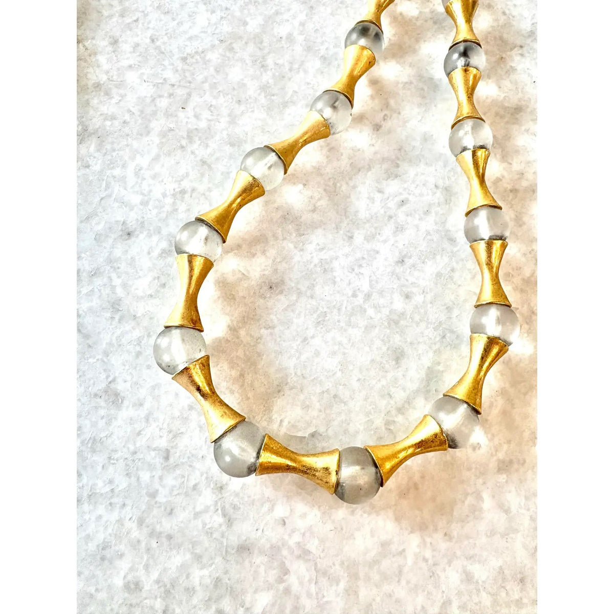 Moma 22k Gold Plated and Crystal Beaded Museum Collection Necklace