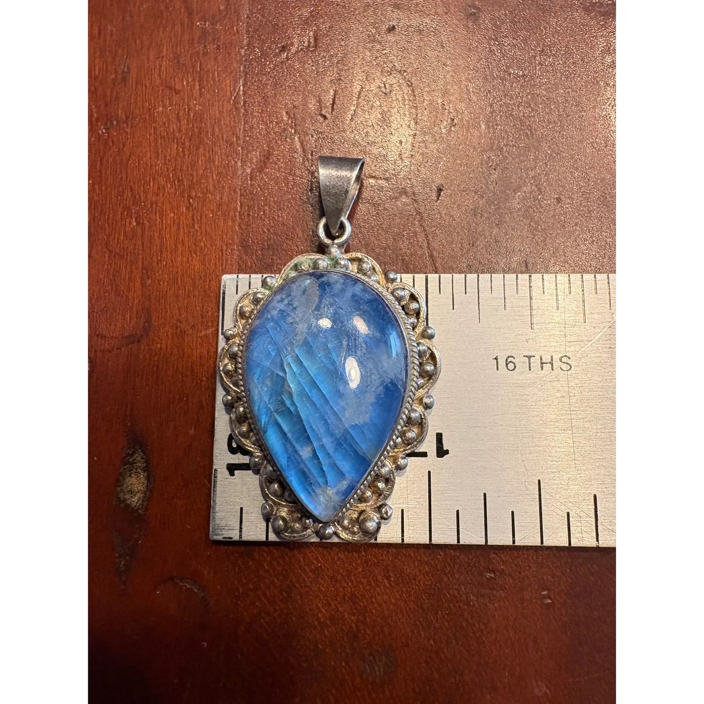 Sterling Silver Blue Labradorite Pendant - Stamped 925