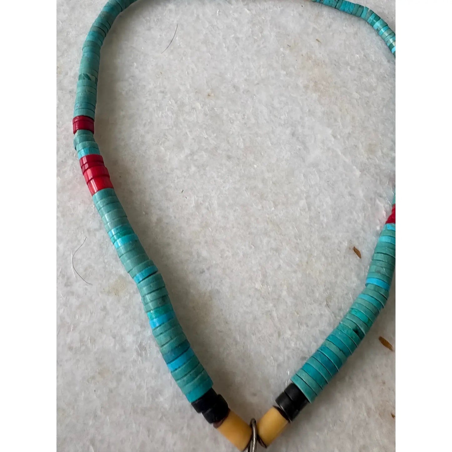 Mid-Century Native American Turquoise Necklace With Eagle Design
