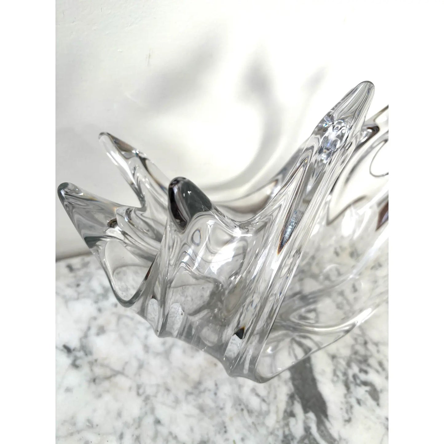 Mid-Century Modern Crystal French Centerpiece Bowl