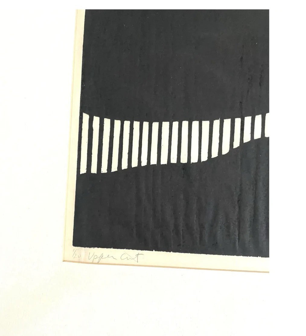 Barbara Beck 1975 Matted Woodblock Print on Paper - Original Mat