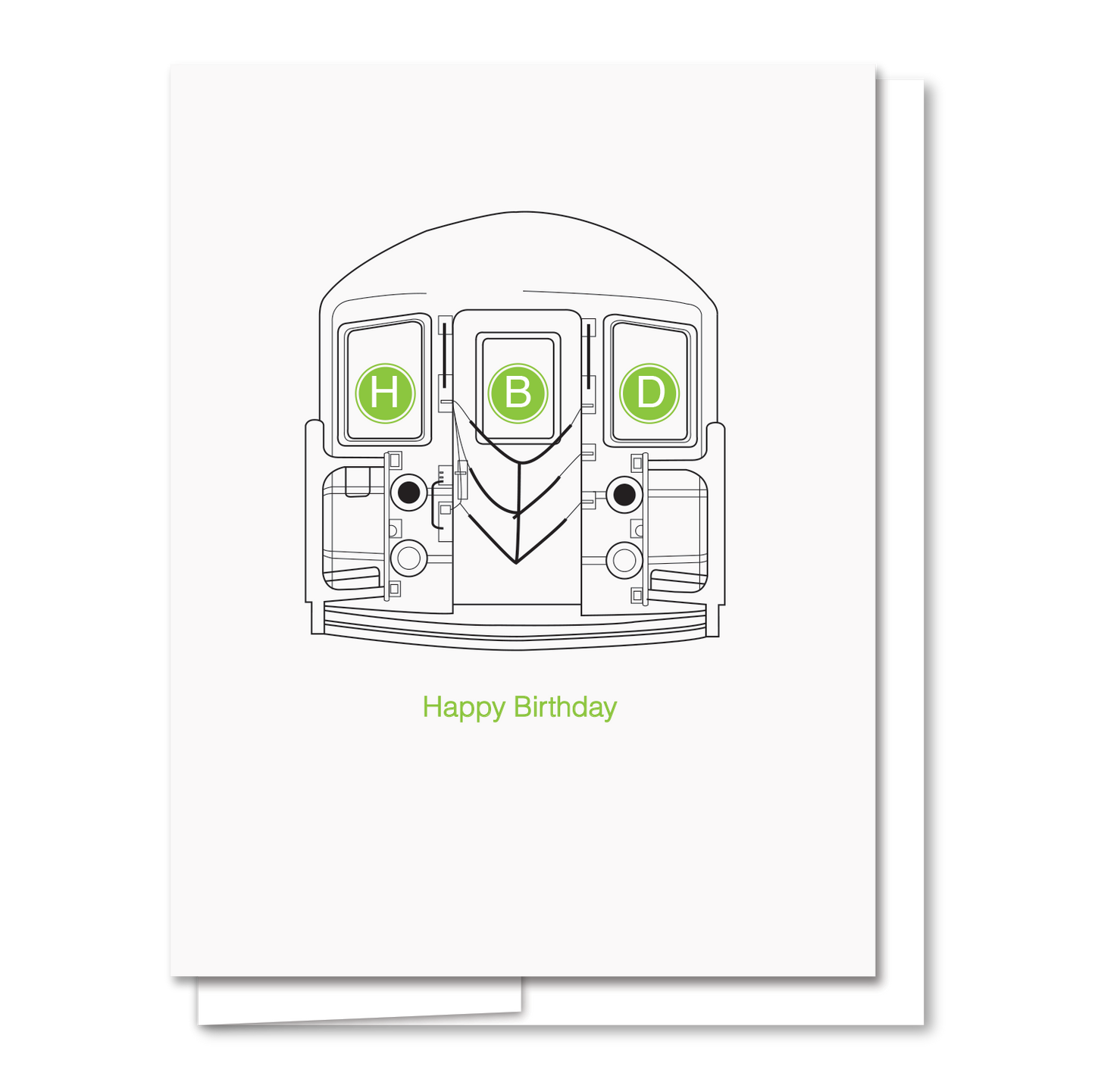 AQBF - Subway Birthday - Letterpress Birthday Card