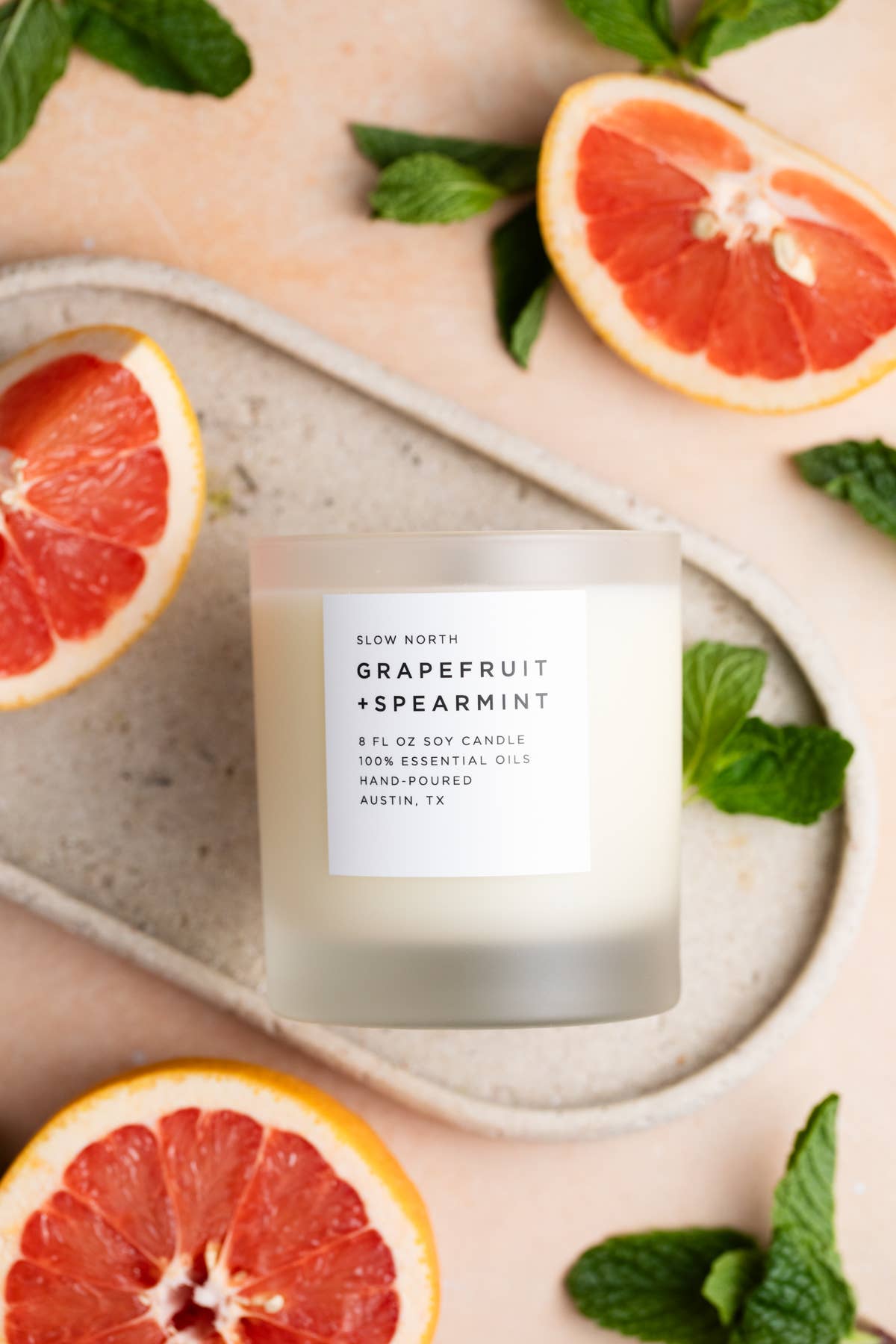 Slow North - Grapefruit + Spearmint Candle - 100% Essential Oils