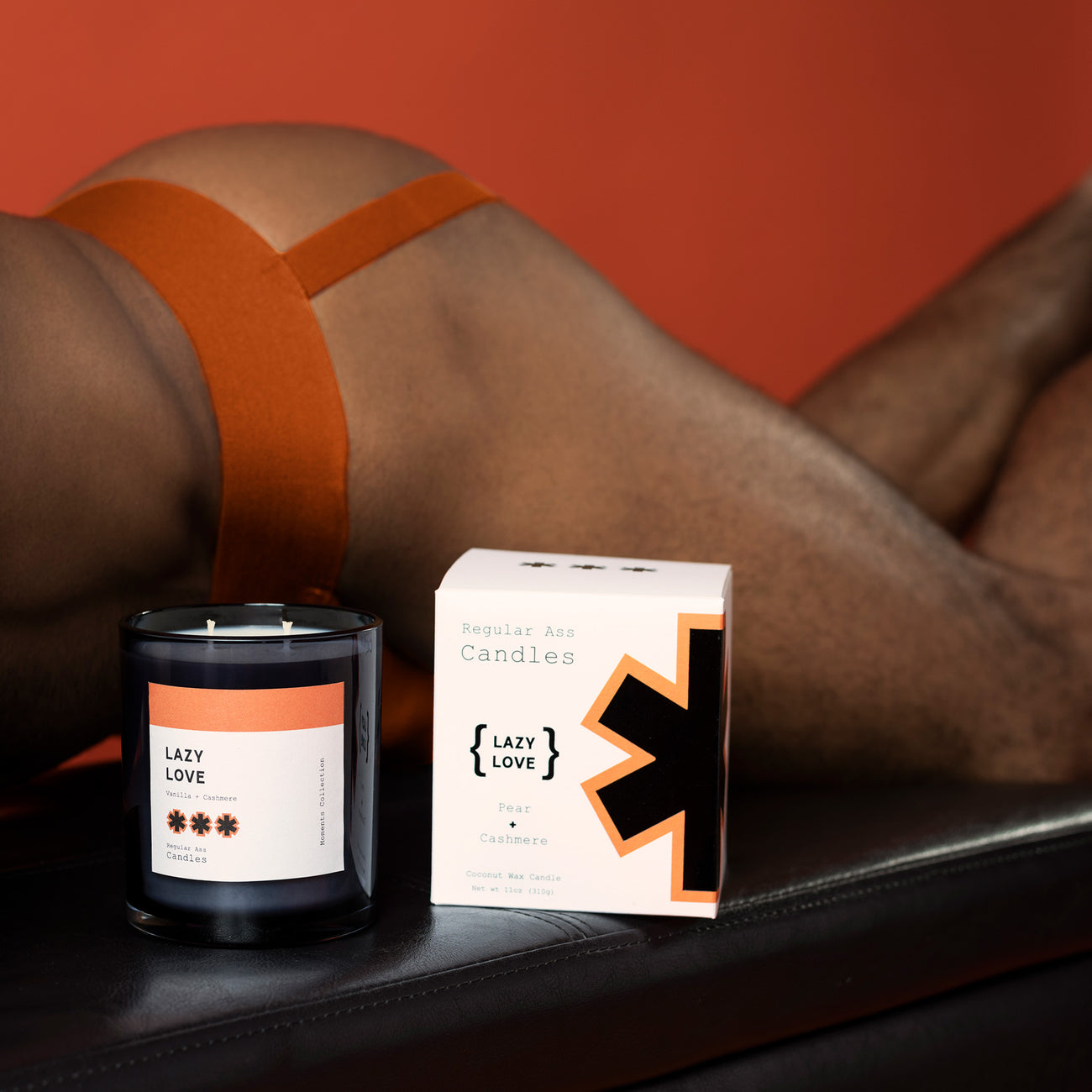 Regular Ass Candles - Lazy Love, Pear + Cashmere 11oz Luxury Candle: Clear