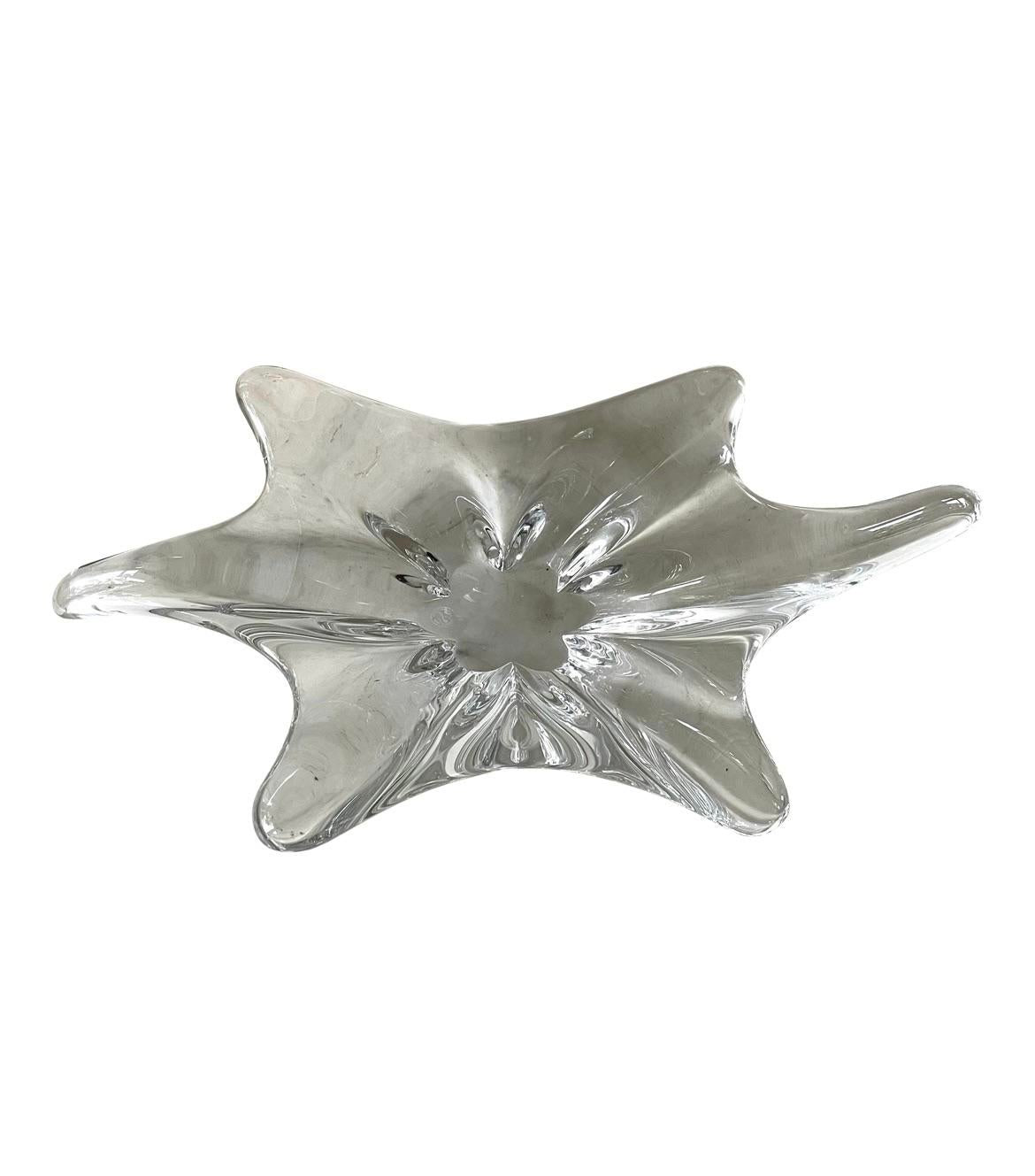 MCM Baccarat Crystal Star Bowl, Table Center Piece, Mid-Century