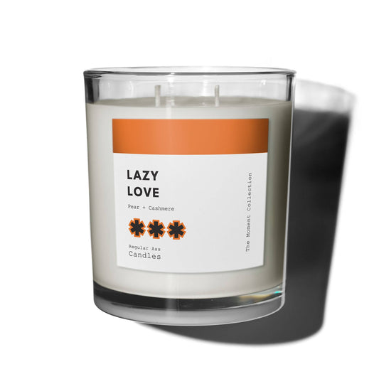 Regular Ass Candles - Lazy Love, Pear + Cashmere 11oz Luxury Candle: Clear