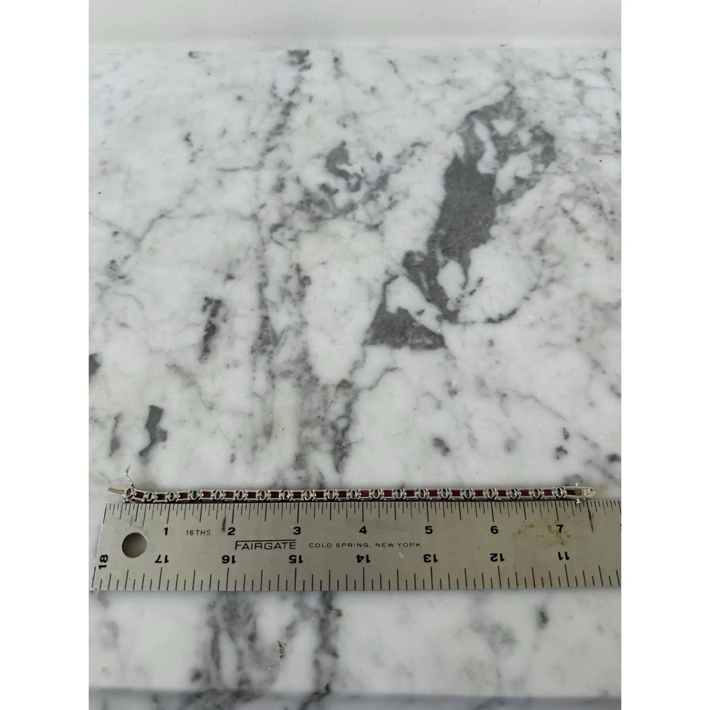 Vivid Pink Tourmaline Sterling Silver Tennis Bracelet