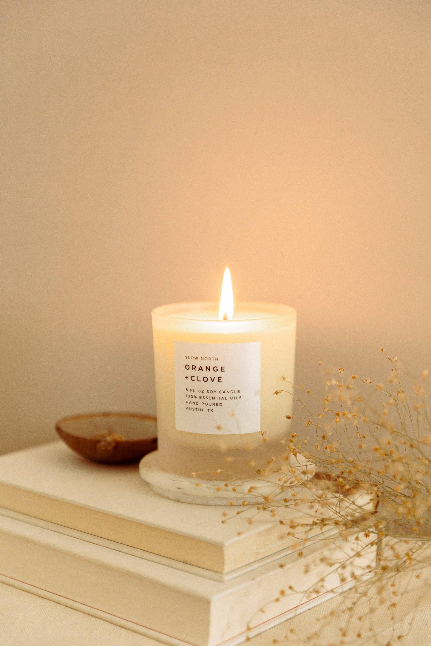 Naranja + Clavo - Vela de Soja No Tóxica con Aceites Esenciales, Favorita de Otoño