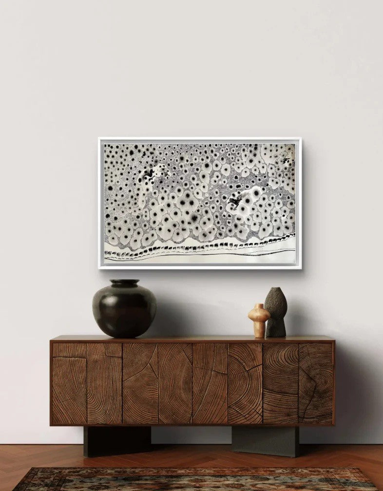 Barbara Beck 1970s Abstract Acrylic Painting on Paper