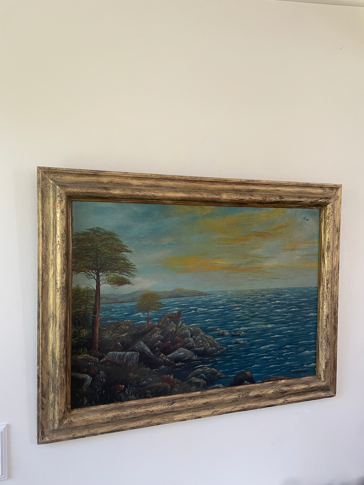 Oil Landscape Painting on Board Signed