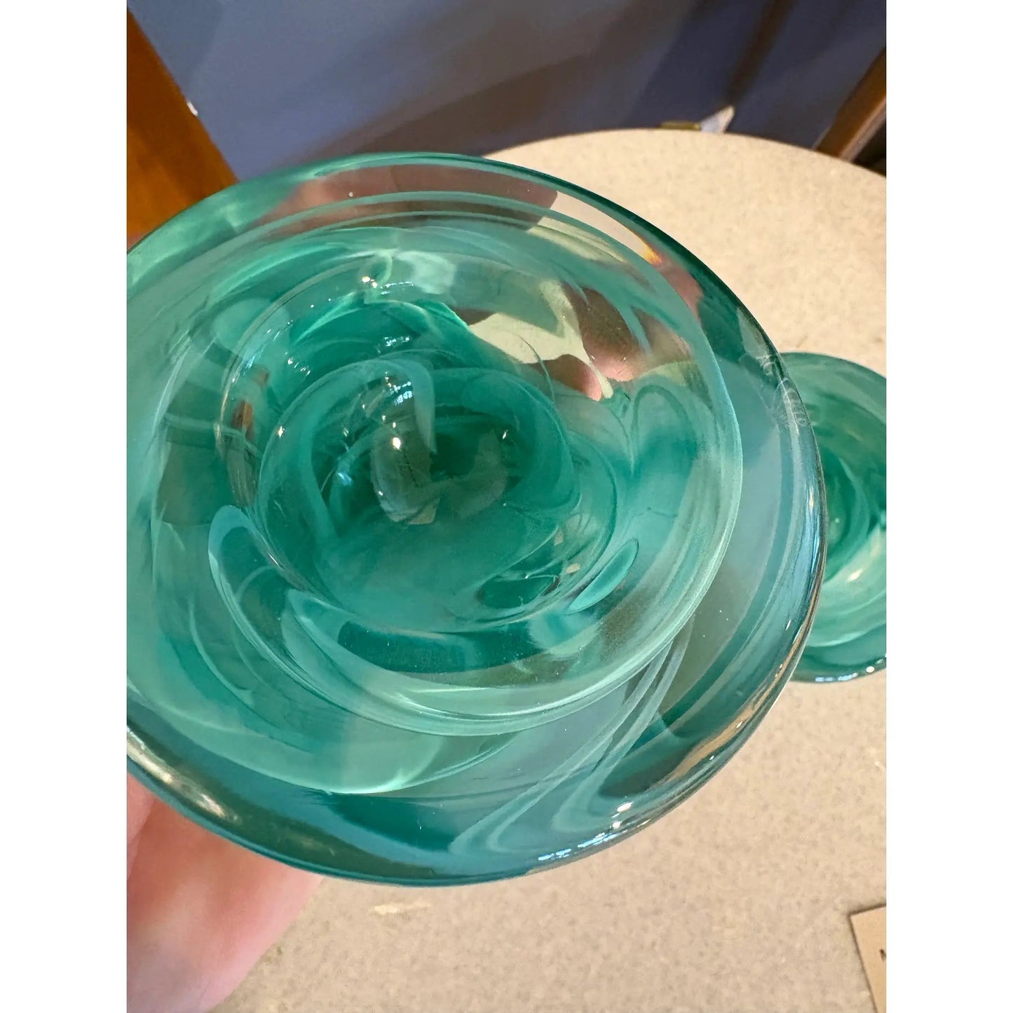 Kosta Boda Vintage Turquoise Glass Candle Votives With Label Still On