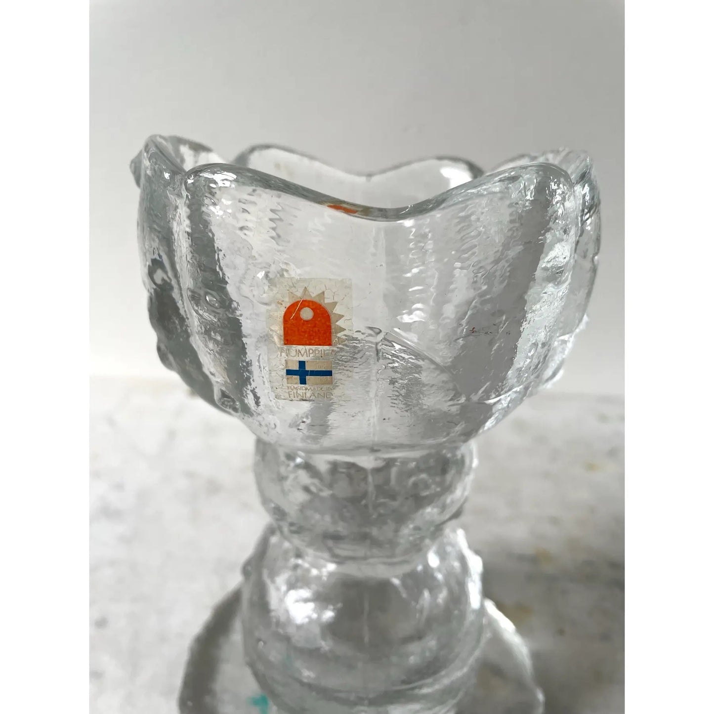 MCM Pertti Santalahti Humppila Clear Glass Candle Holder