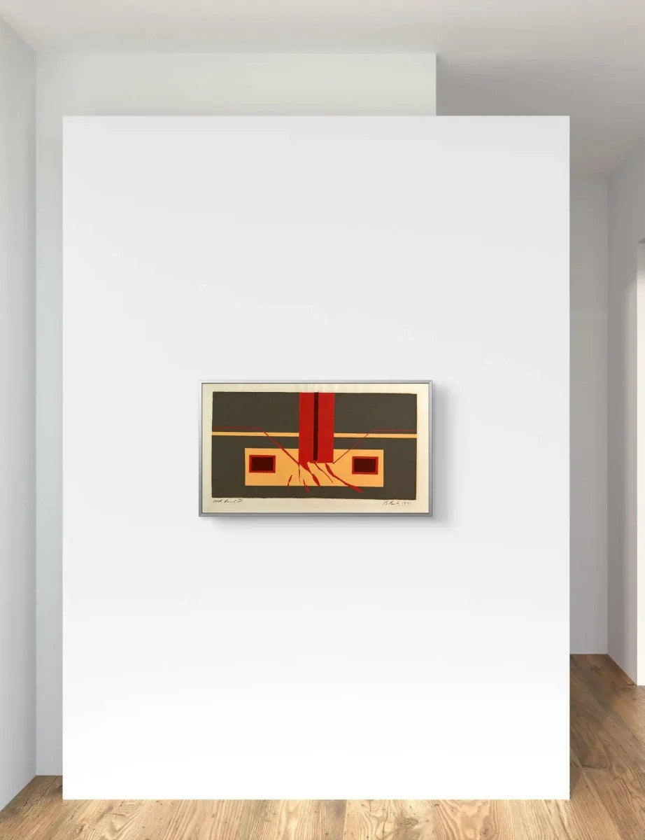 Barbara Beck 1971 Mid Century Modern Screen Print on Paper, "Wall Print I I", Signed