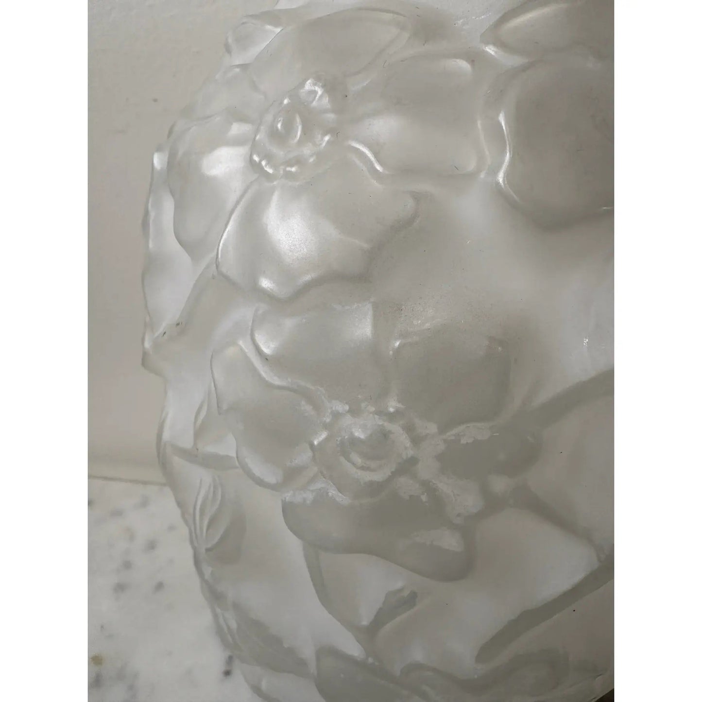 Phoenix Consolidated Frosted & Raised Dogwood Vase