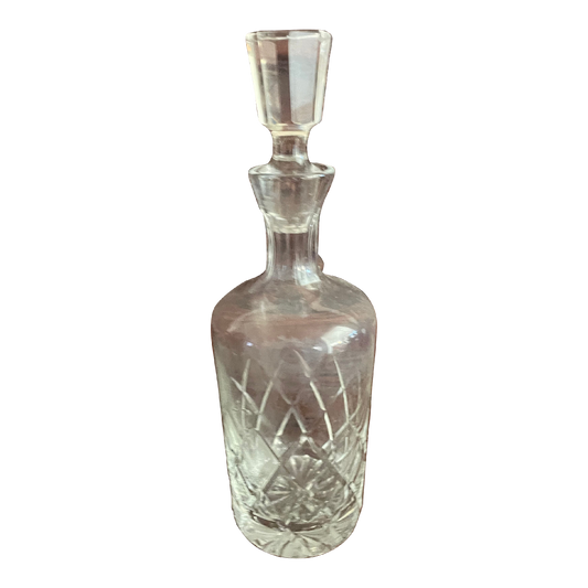 Vintage Cut Crystal Mid Century Wine Decanter