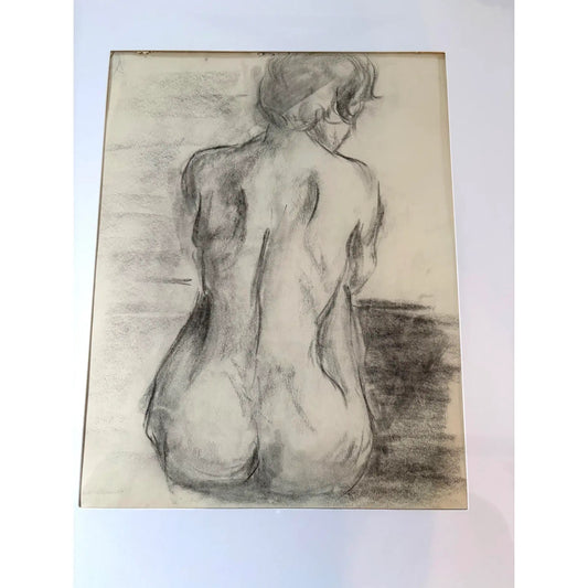 Barbara Beck 1960s Figure Drawing on Paper