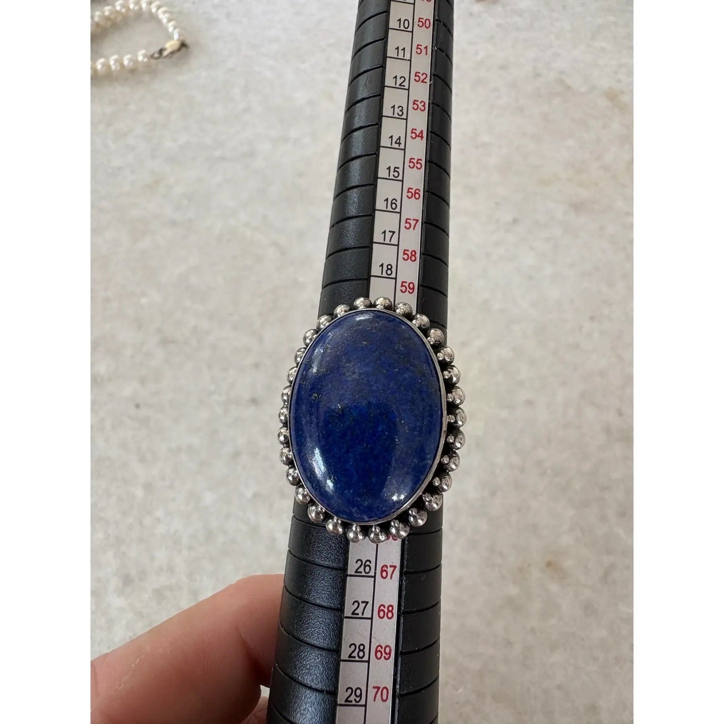 Vintage Lapis Sterling Silver Cocktail Ring