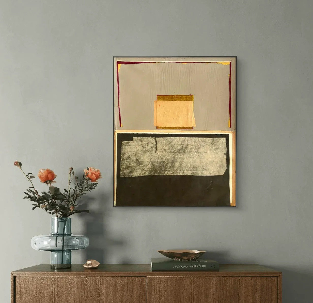 Barbara Beck pieza artística de construcción de papel, técnica mixta, abstracta, años 60