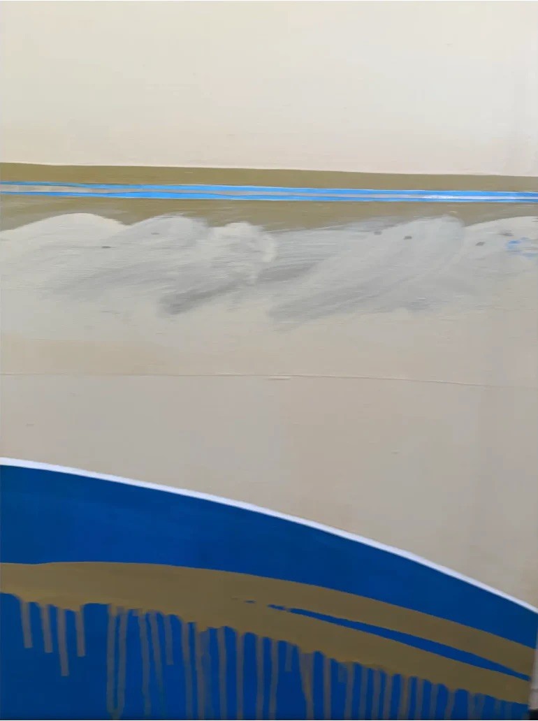 Barbara Beck 1960s Abstract Oil Painting on Canvas