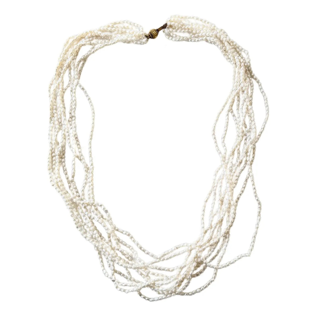 Vintage Multi Strand Freshwater Pearl Beaded Necklace