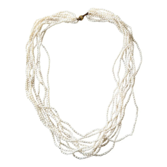 Vintage Multi Strand Freshwater Pearl Beaded Necklace