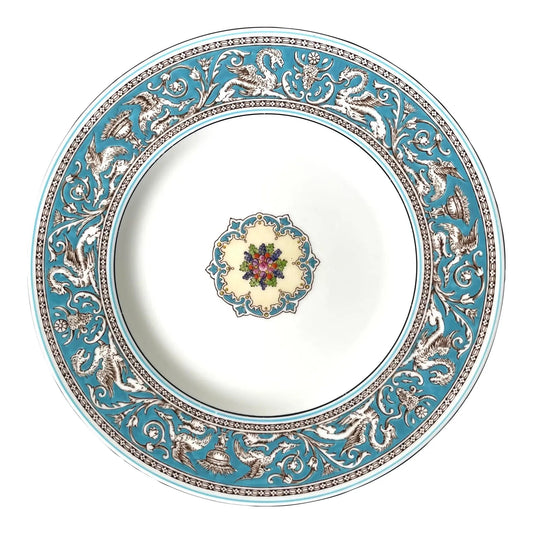 Plato llano Wedgwood Florentine, 27,3 cm, Turquesa, Vintage