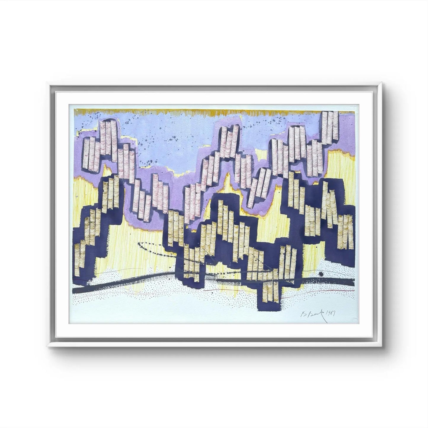 Barbara Beck 1987 Abstract Watercolor Painting on Paper - Signed/Dated